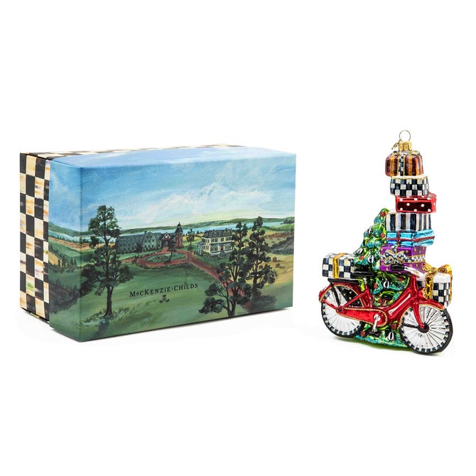 Special Delivery Bike Glass Ornament