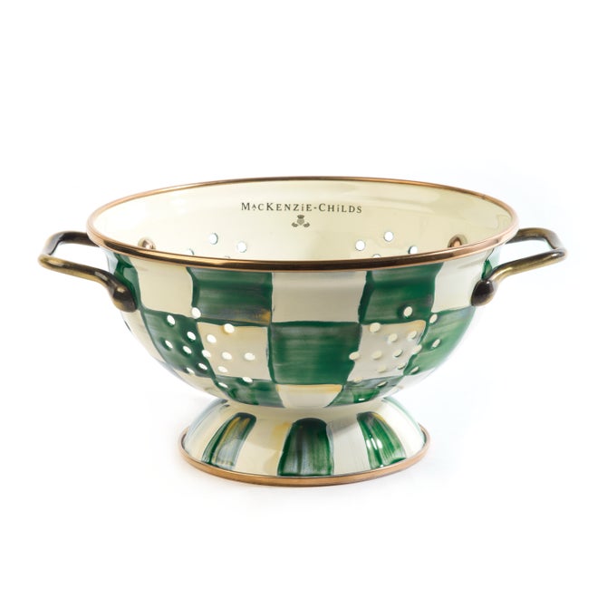 Emerald Check Large Colander