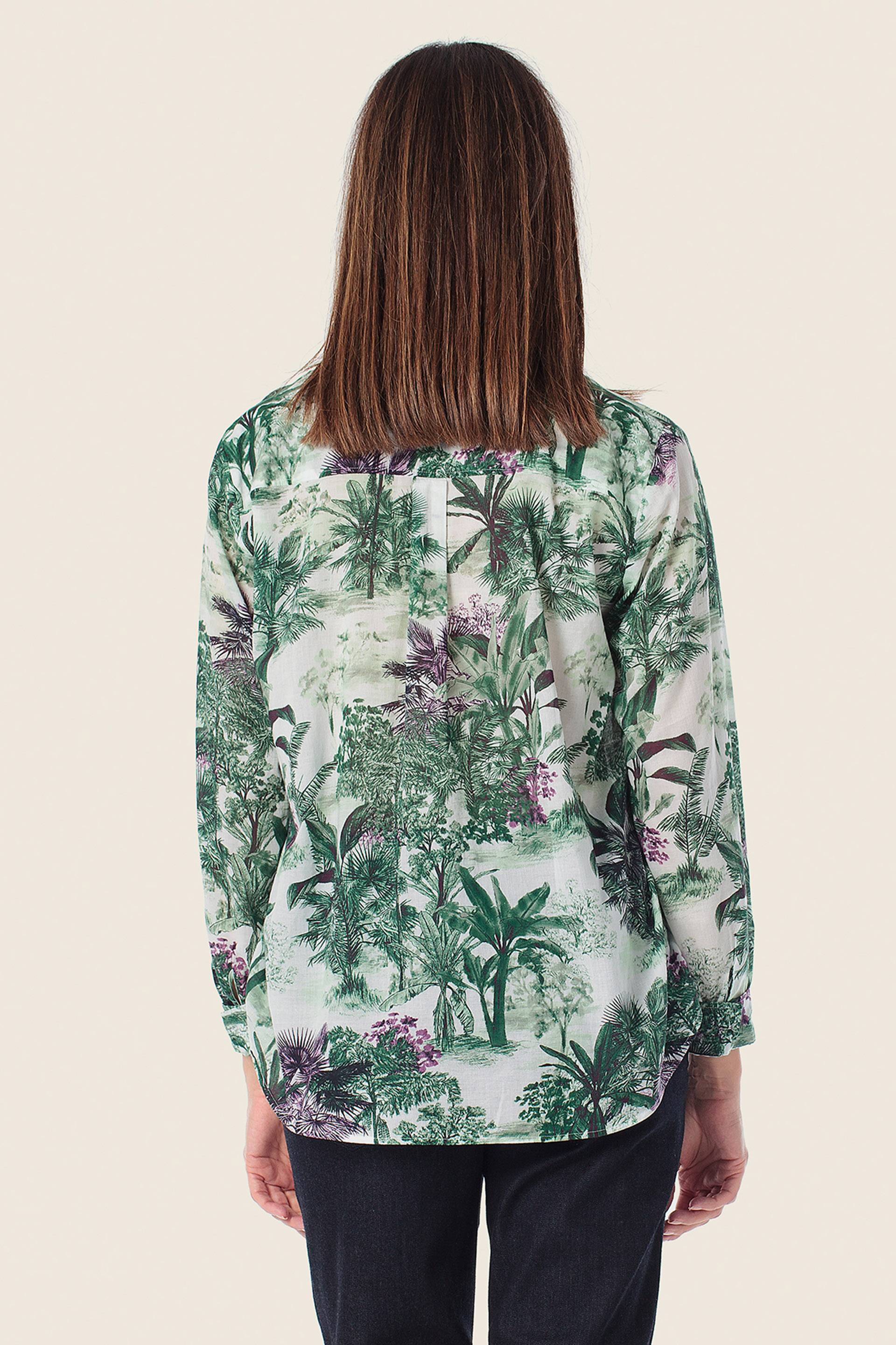 Langarm Bluse mit Tropen-Print