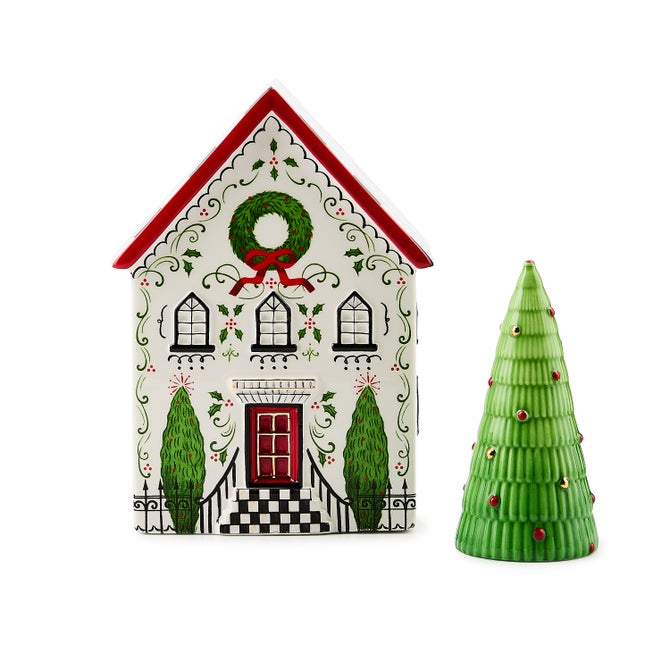 Holly Village Illuminated Ceramic House