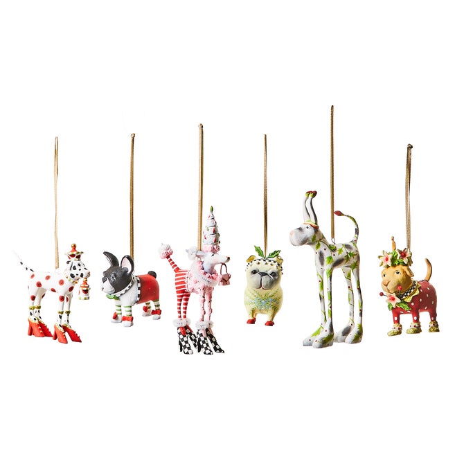 Patience Brewster Mini Dog Ornaments, Set of 6