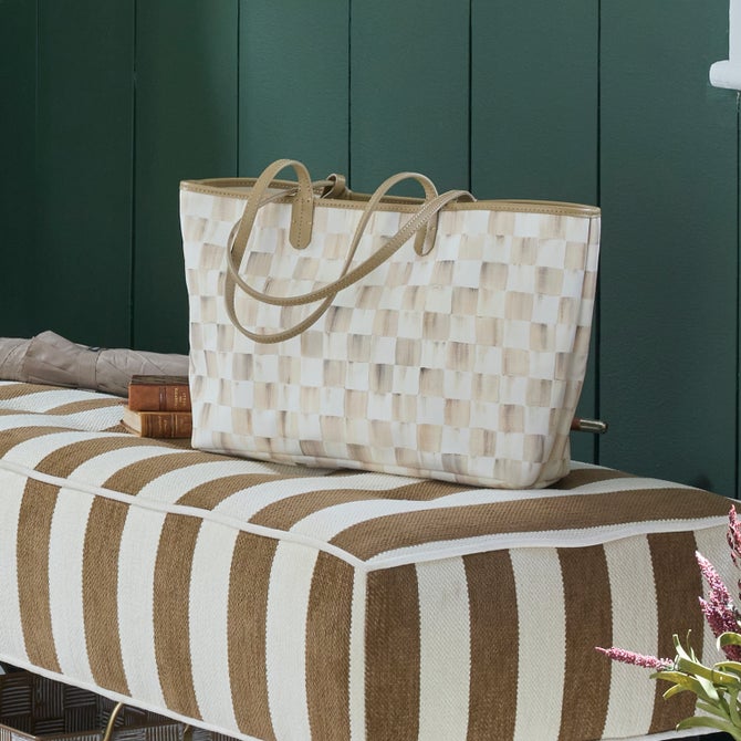 Mocha Check Medium Marche Tote