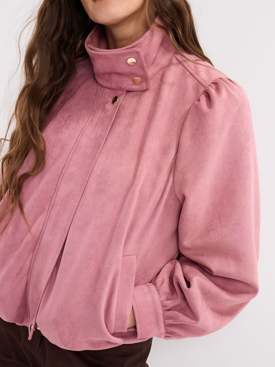 Brązowa kurtka typu biker