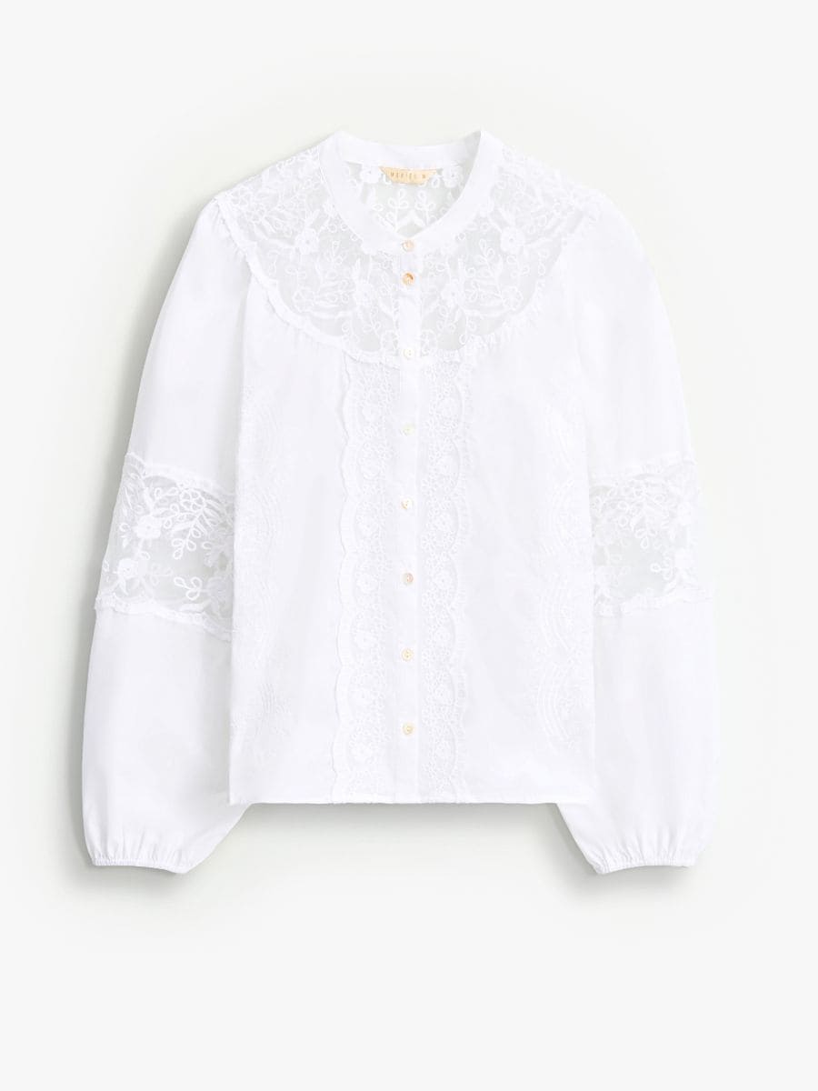 Bawełniana bluzka z koronką