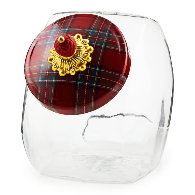 Cookie Jar with Red Tartan Lid
