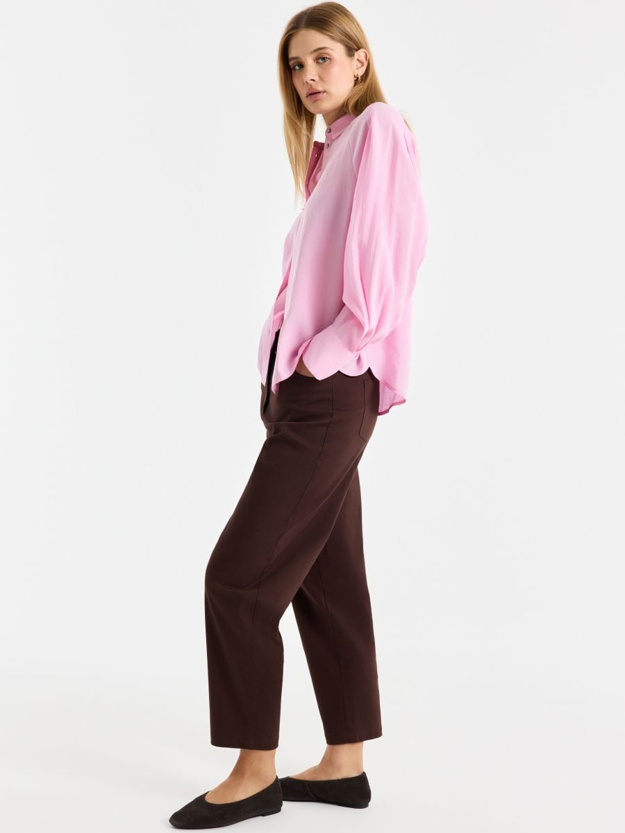 Różowa koszula z modalem