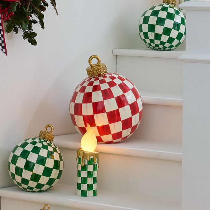 Red Check Tabletop Ornament