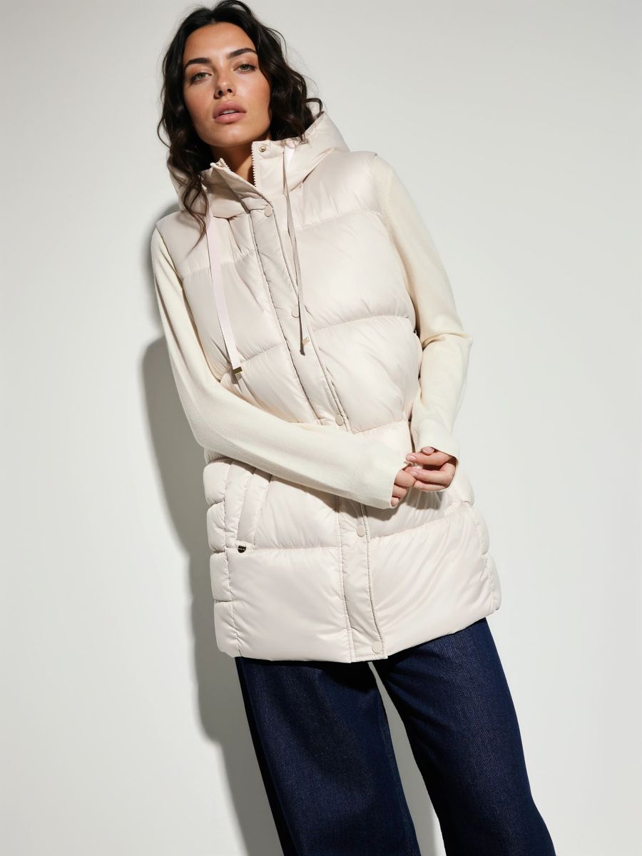 Pikowana kremowa kamizelka