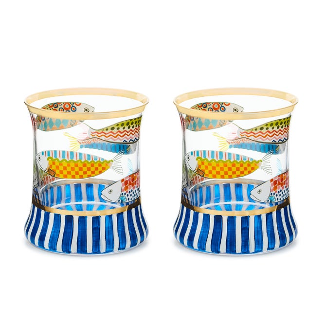 Go Fish Tumbler Glass, Set of 2