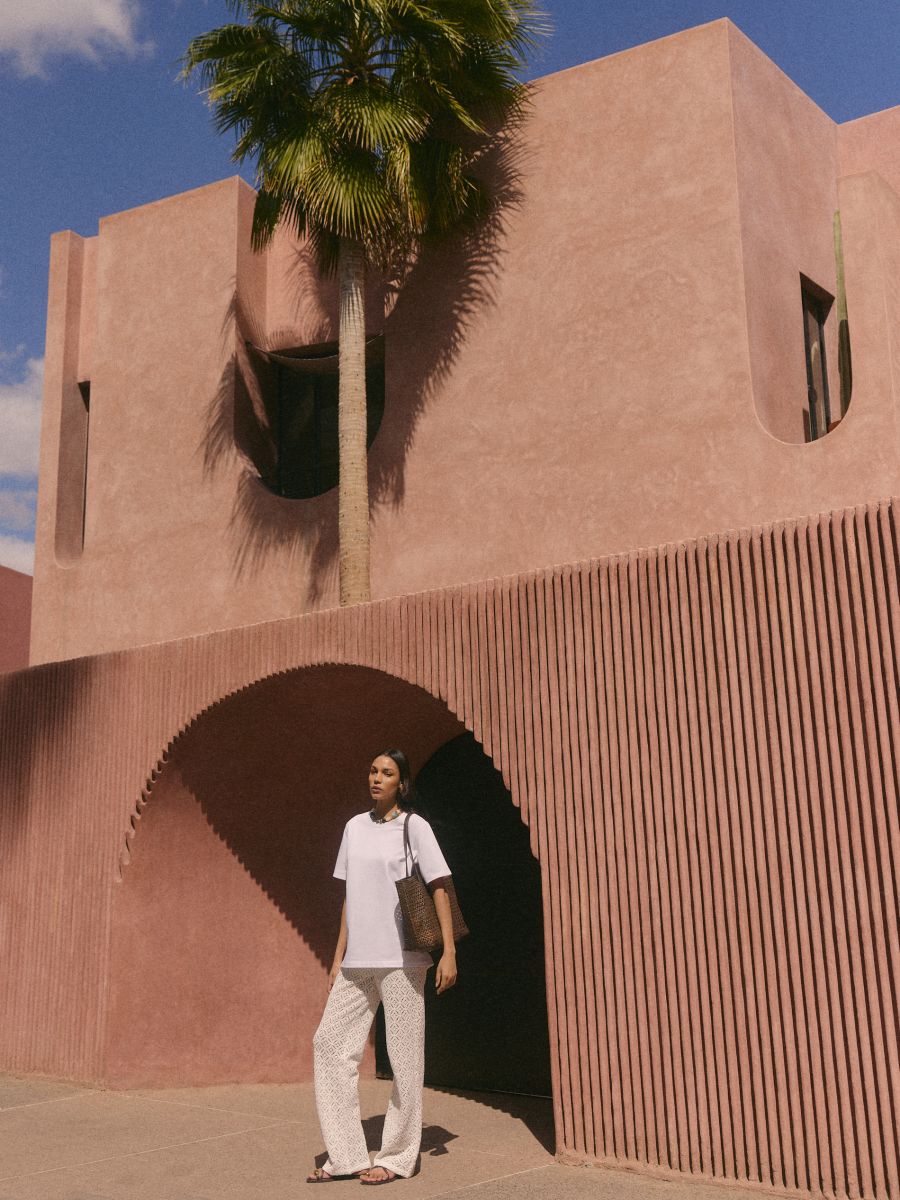 Bawełniane spodnie flare