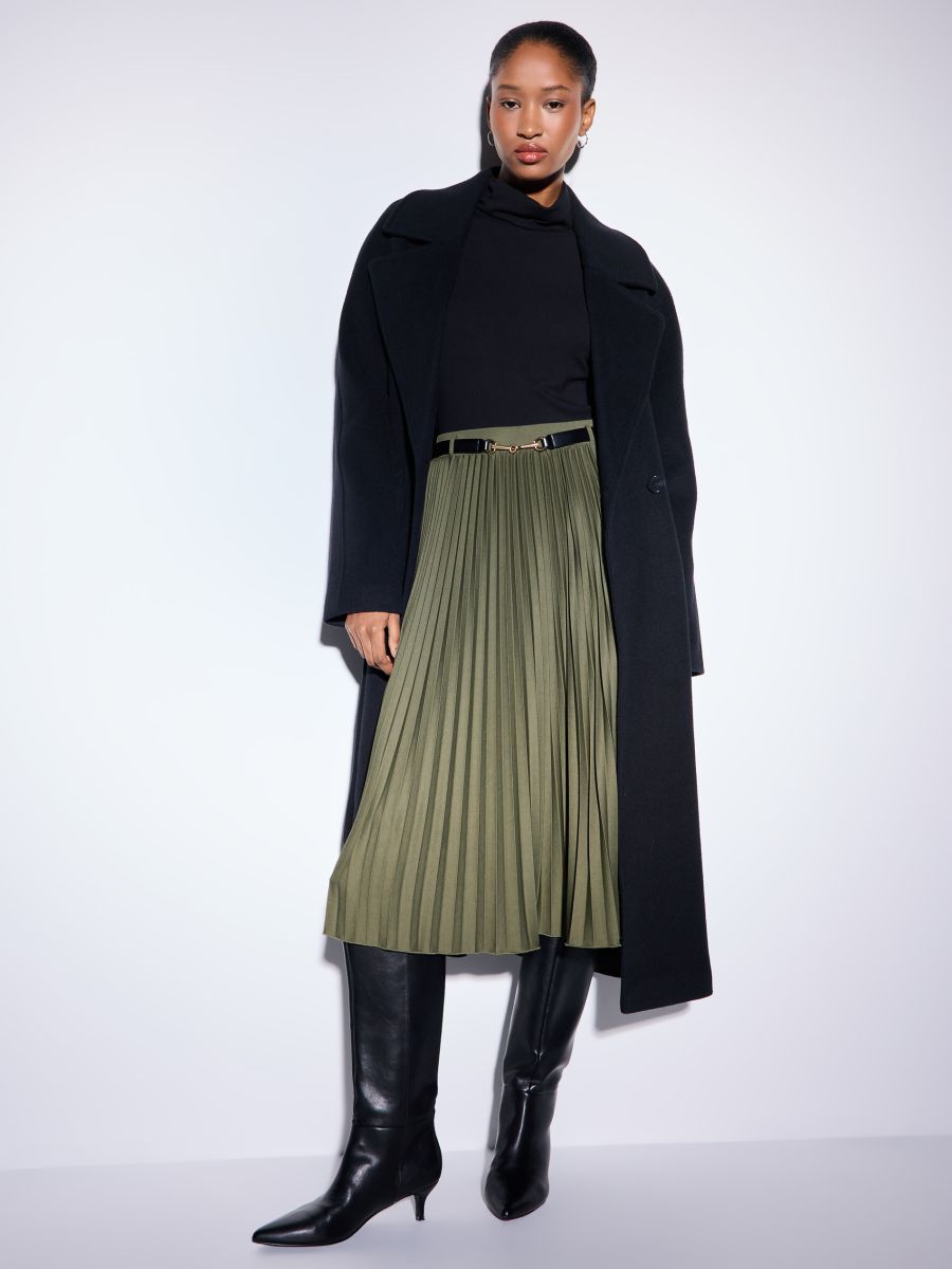 Plisowana wzorzysta spódnica midi