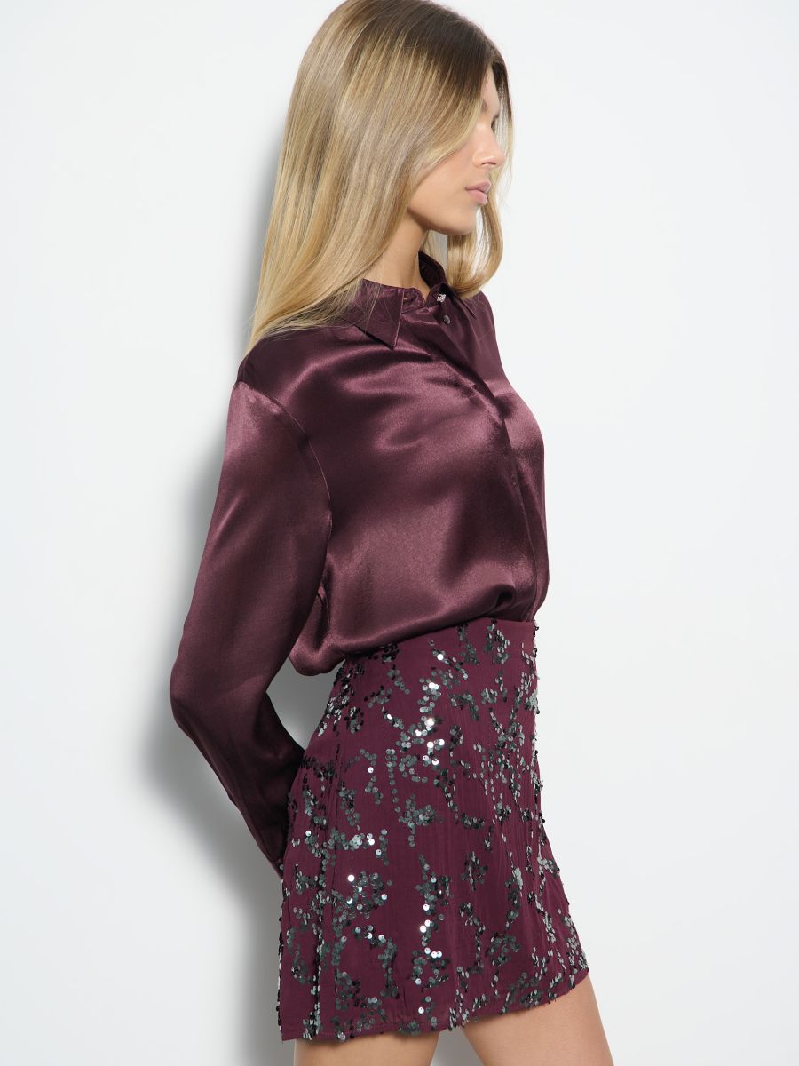 Wiskozowa spódnica mini z cekinami