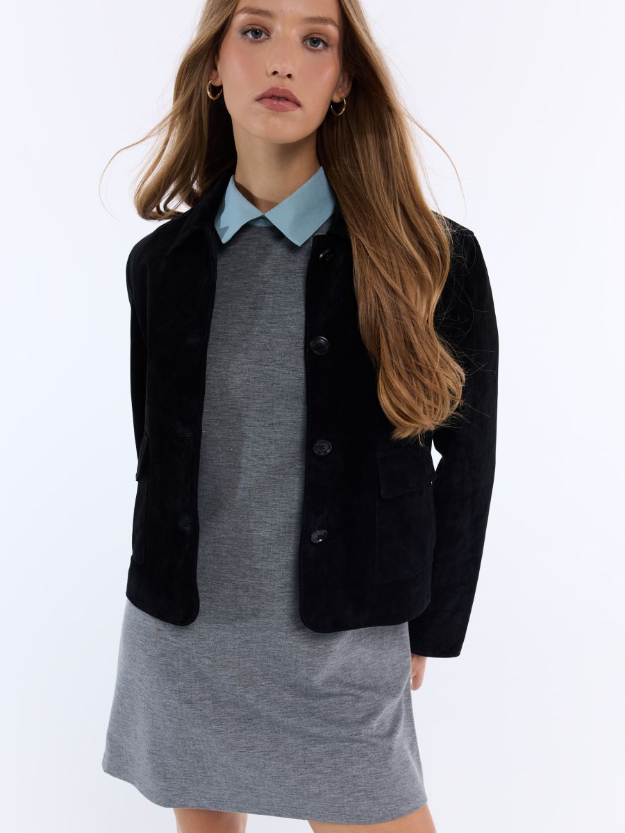 Sukienka mini z kołnierzykiem