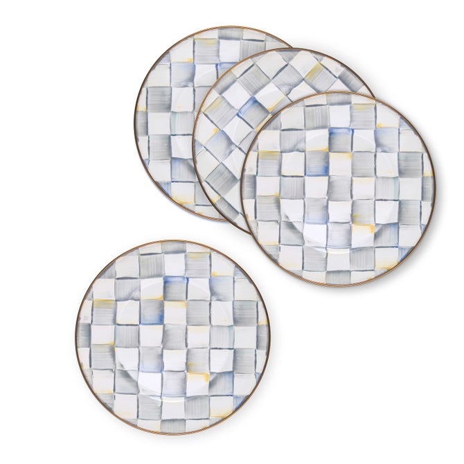 Sterling Check Dinner Plates, Set of 4