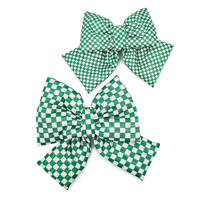 Green Check Small Bow