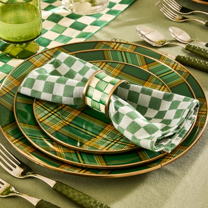 Dark Green Check Napkin, Set of 4