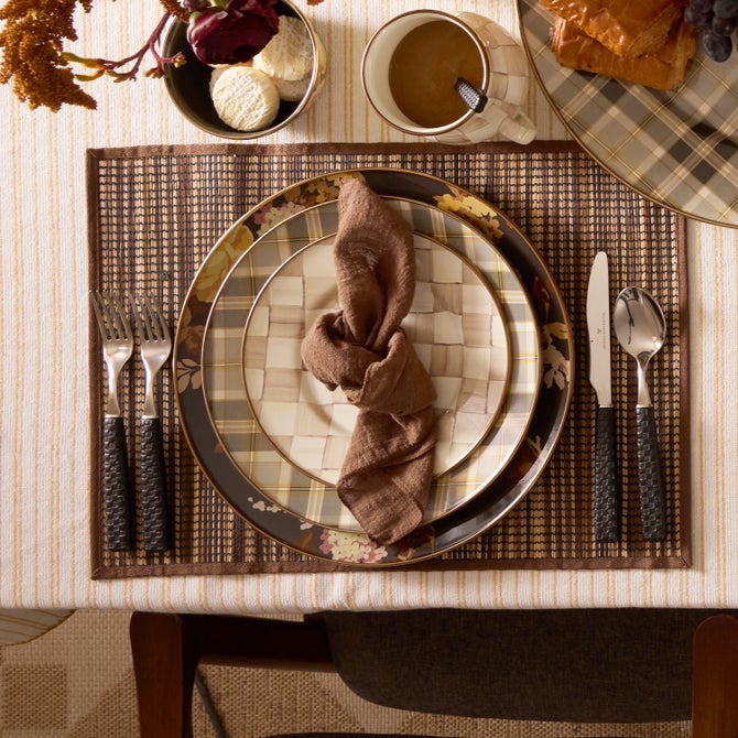 Tartan Mocha Dinner Plate