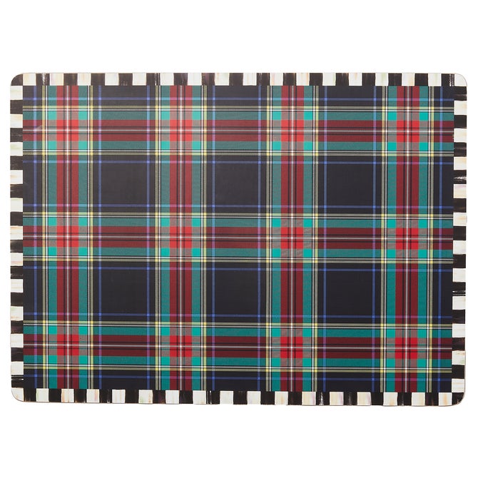 Tartan Black Cork Back Placemats, Set of 4