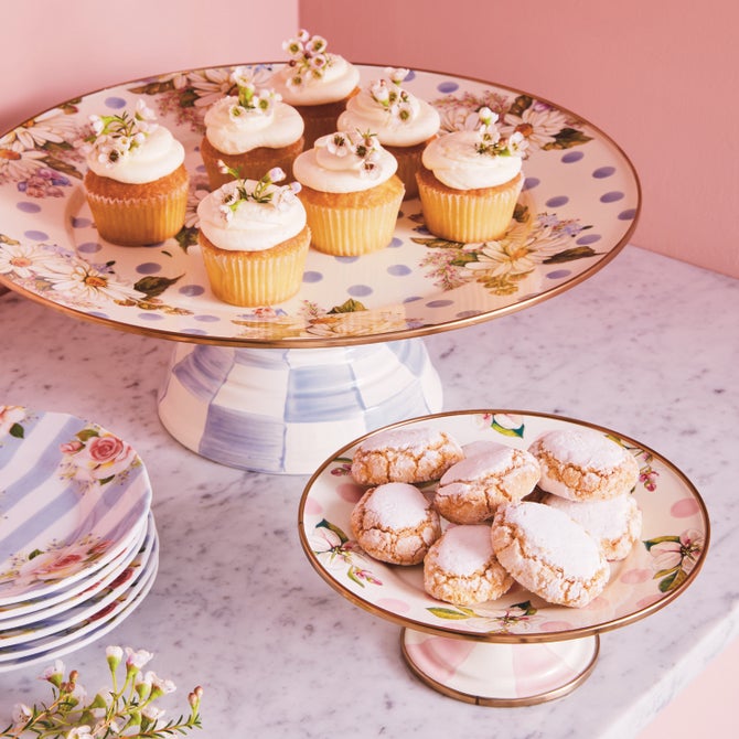 Floral Pedestal Platter
