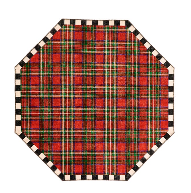 Royal Stewart Tartan Red 6' Octagon Washable Rug