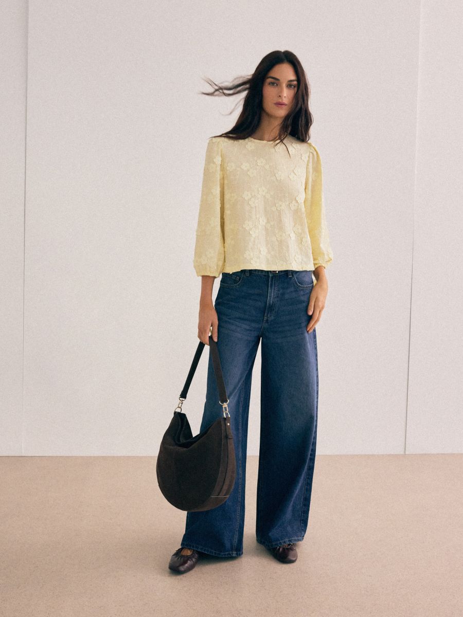 Jeansy wide leg petite