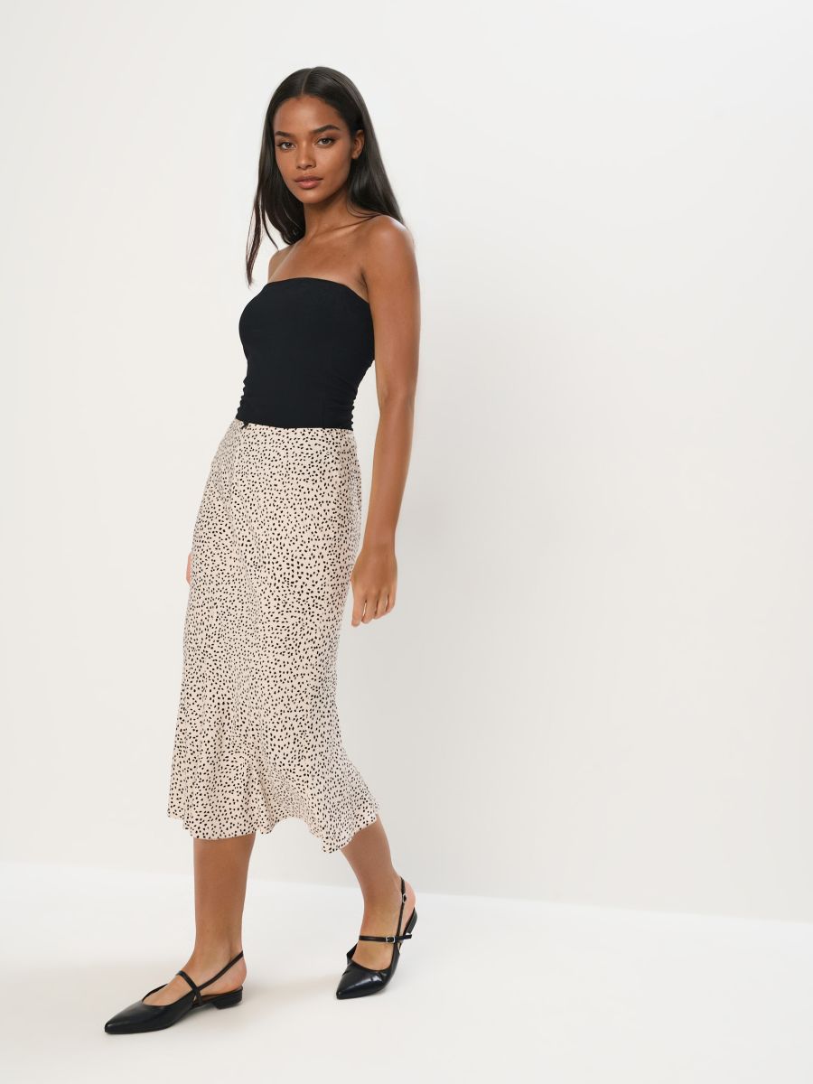 Wiskozowa spódnica midi w wiśnie