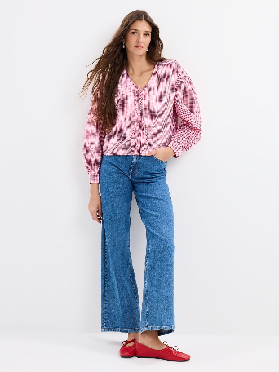 Bawełniana bluzka z wiązaniami