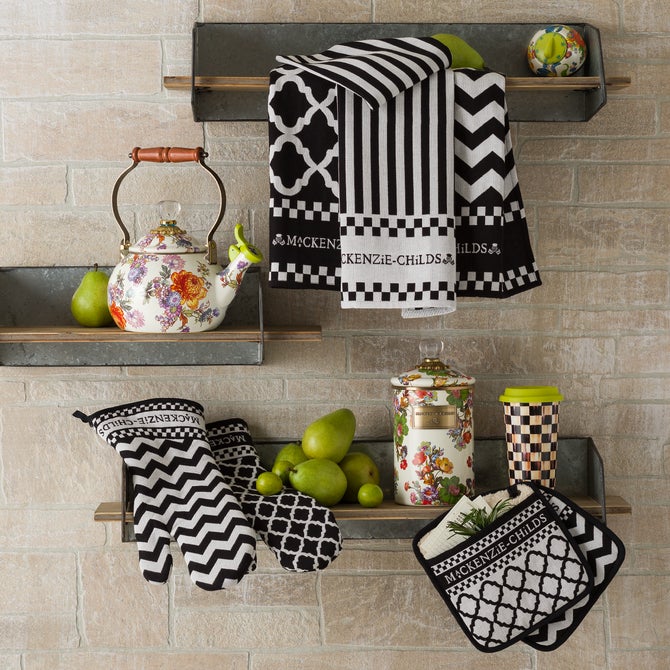 Black & White Zig Zag Dish Towels, Set of 3