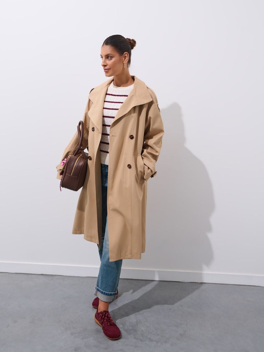 Trencz z bawełny i wiskozy