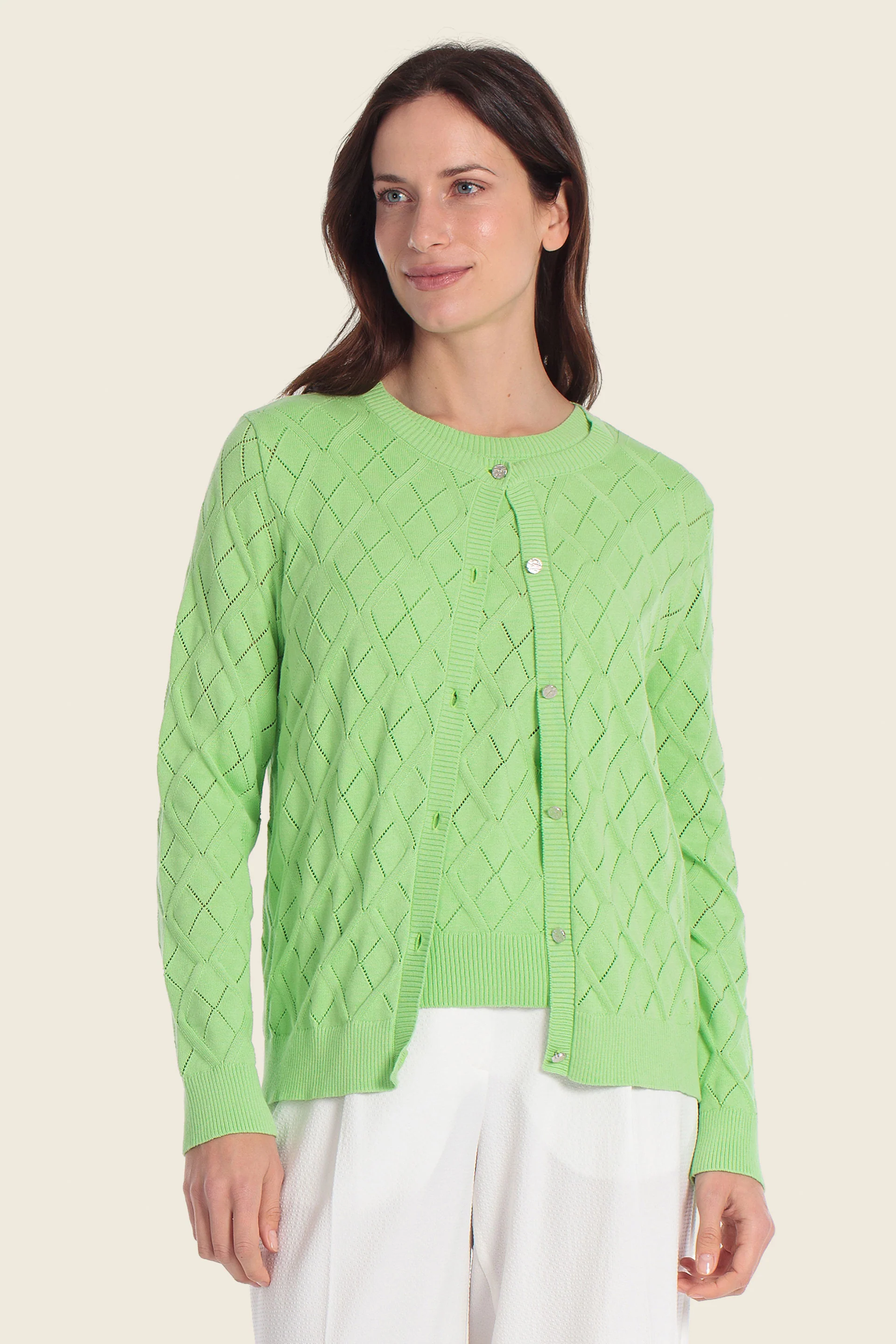 Strukturierte Strickjacke mit Knopfleiste