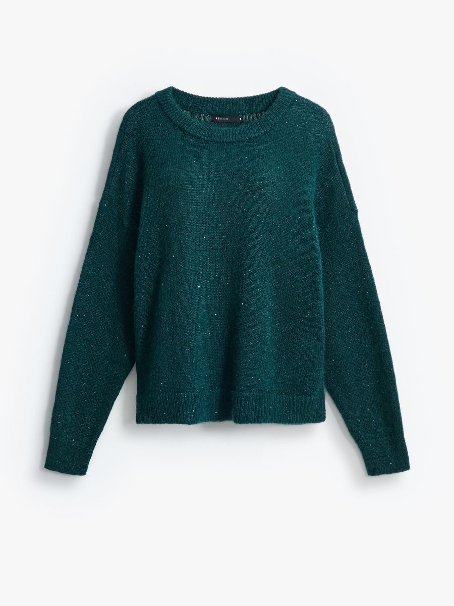 Butelkowy sweter z moherem