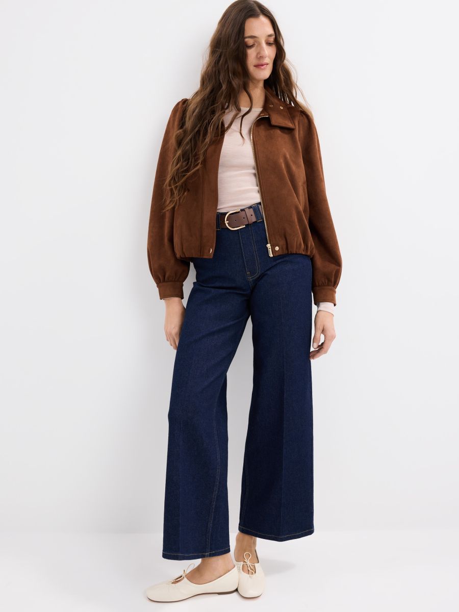 Brązowa kurtka typu biker