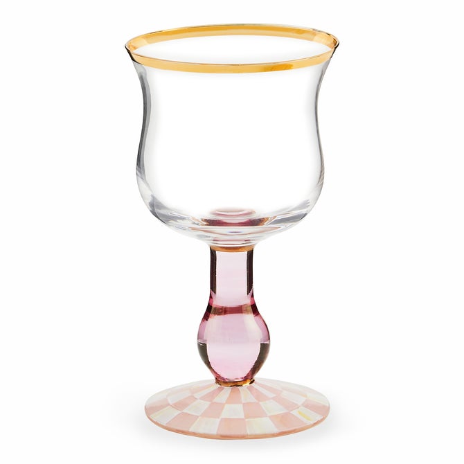 Rosy Check Tumbler Glass, Set of 2