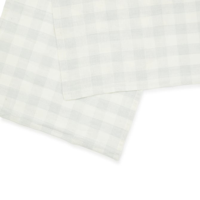 Grey Check Linen Dish Towel