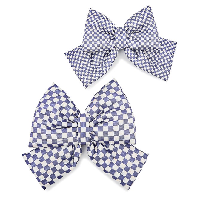 Violet Check Small Bow