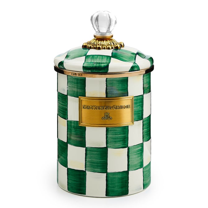Emerald Check Mini Canister