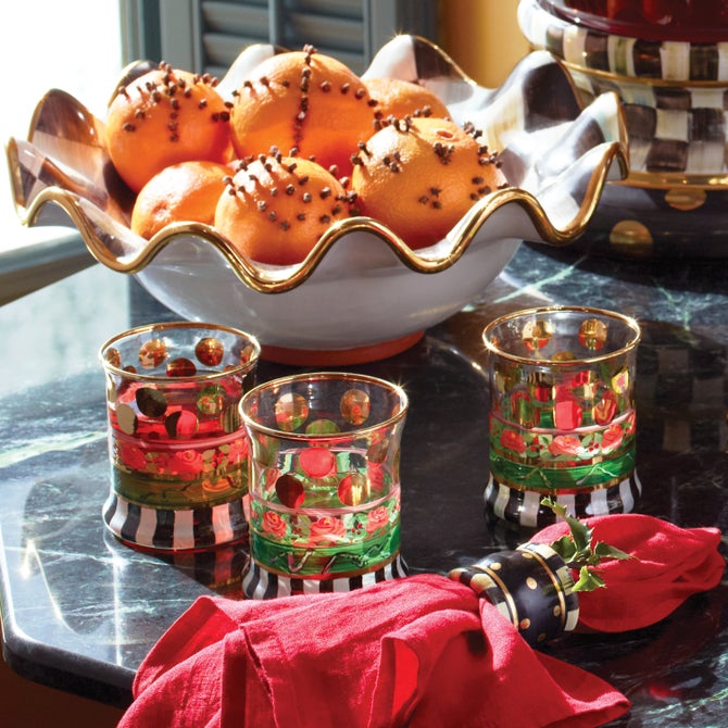 Check Medium Ceramic Fluted Serving Bowl