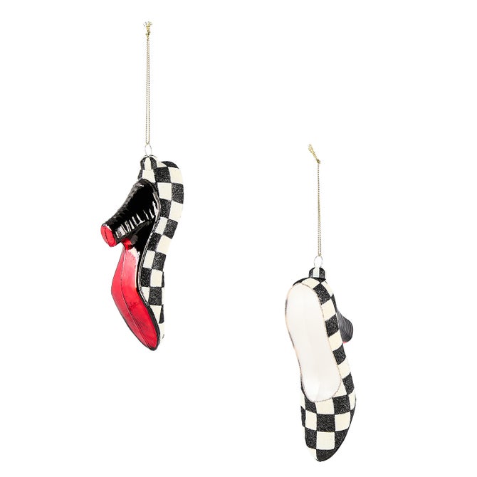 Courtly High Heel's Glass Ornaments, Set of 2