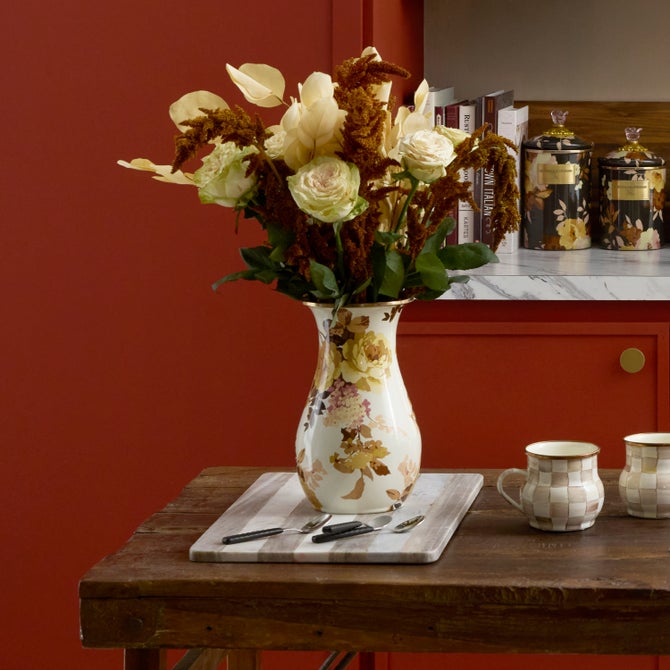 Wild Rose White Tall Vase