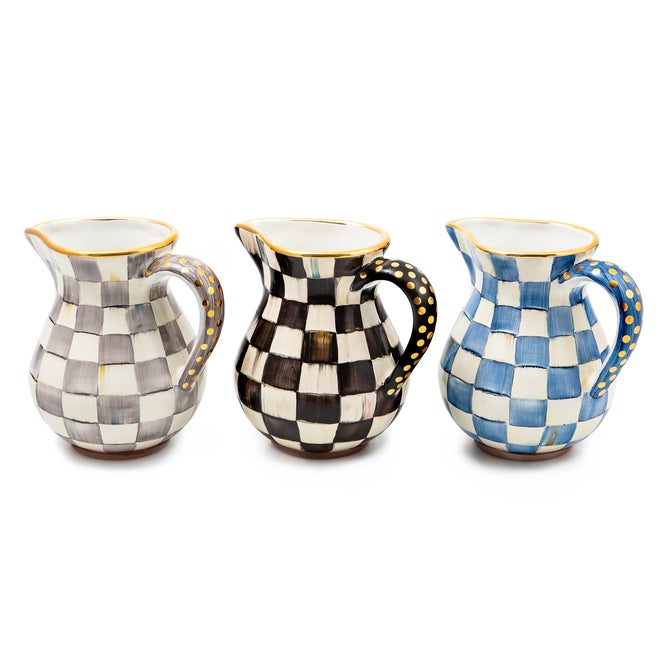 Courtly Check Ceramic Portly Pitcher