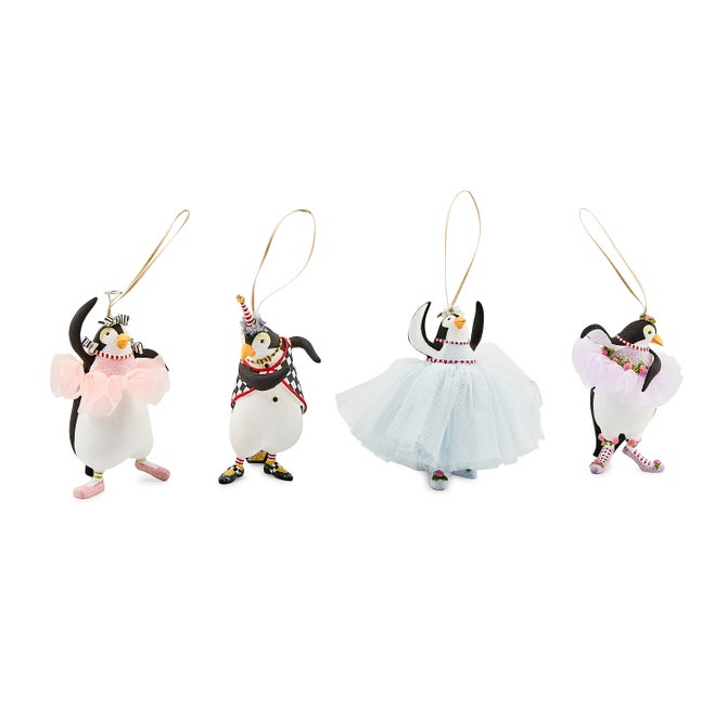 Patience Brewster Penguins En Pointe Ornaments, Set of 4