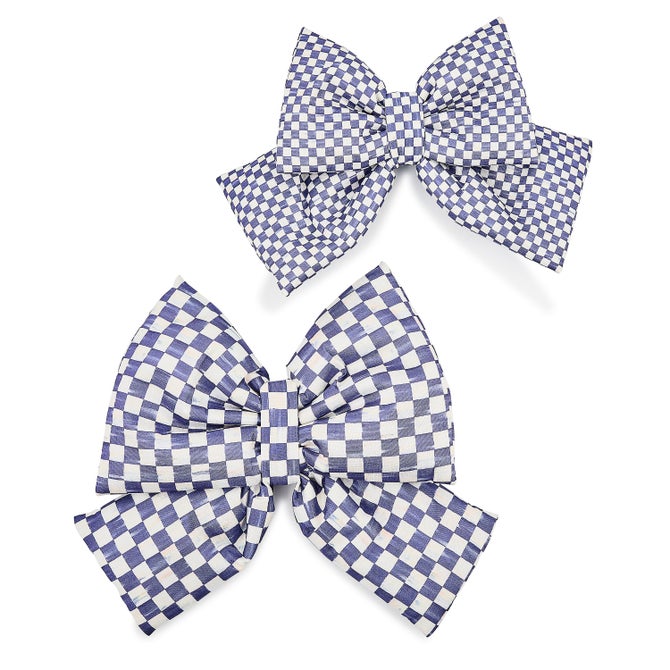 Violet Check Medium Bow