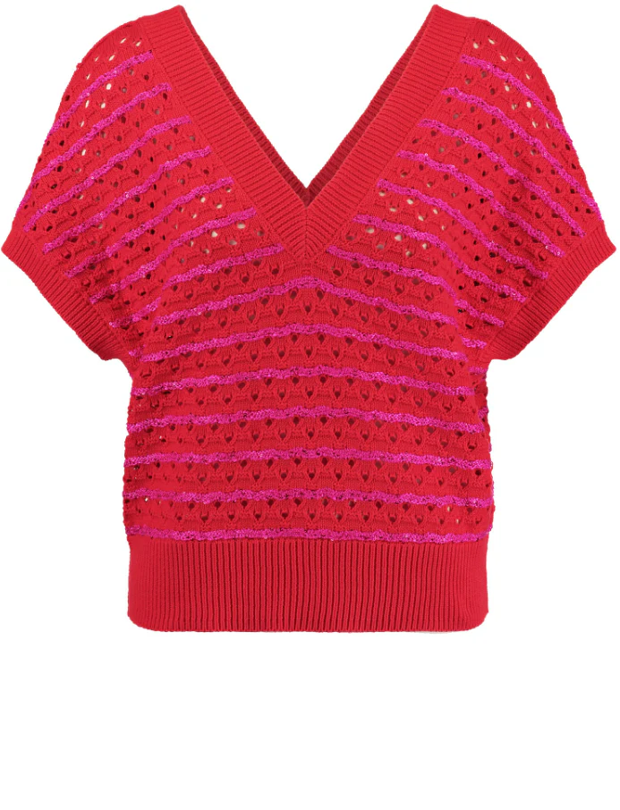GERRY WEBERShort Sleeve Jumper in Airy KnitRed