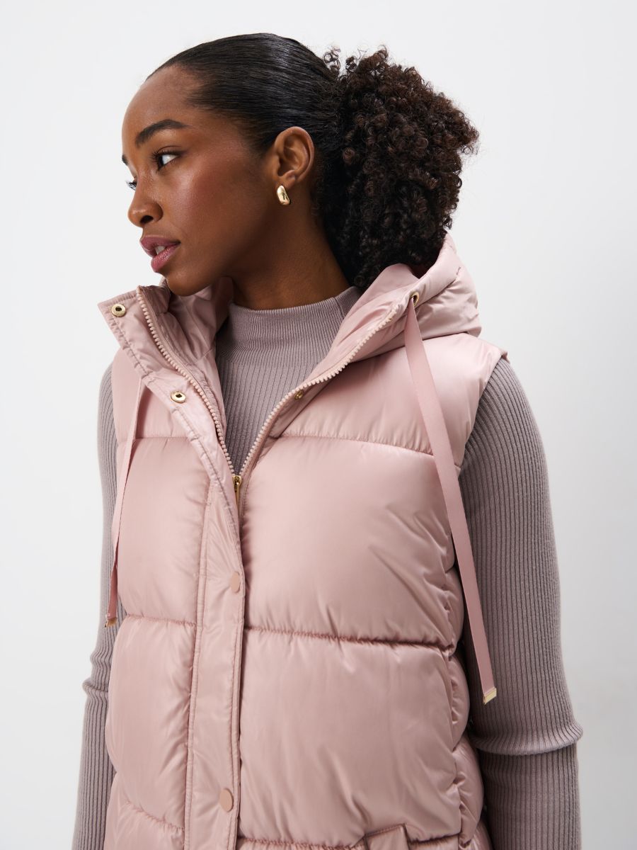 Pikowana kremowa kamizelka