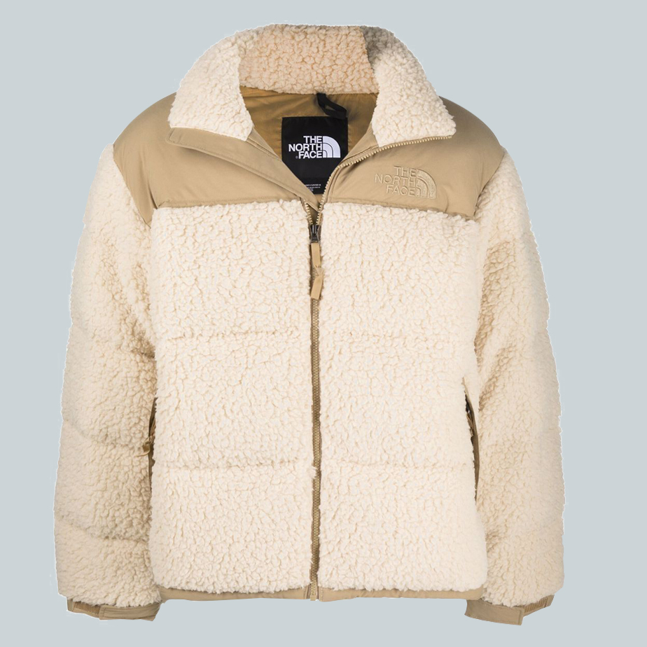 Beige and Off-White Sherpa Jacket