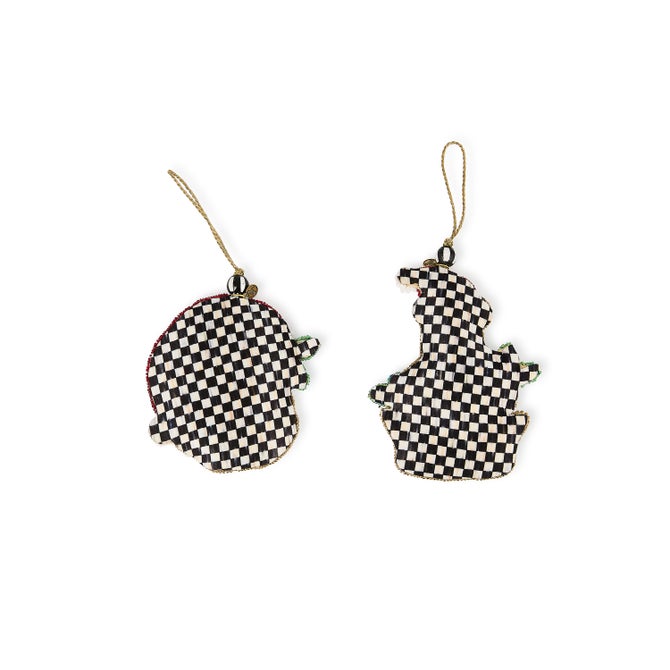 Holiday Beaded Santa & Snowman Ornaments, Set of 2