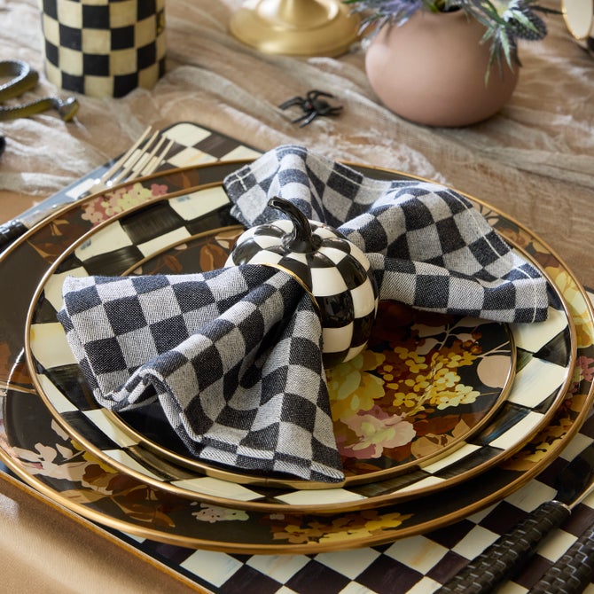 Courtly Check Pumpkin Napkin Rings, Set of 4