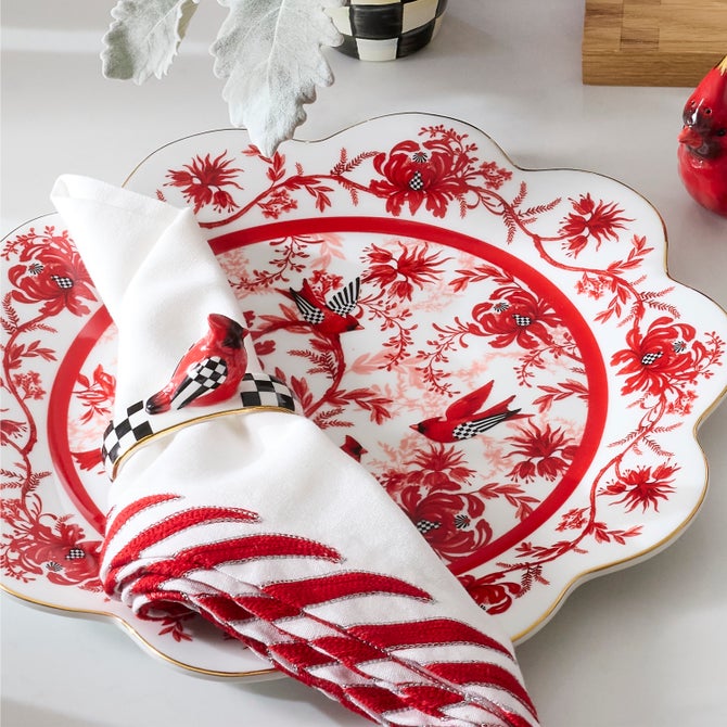 Peppermint White Napkin, Set of 4