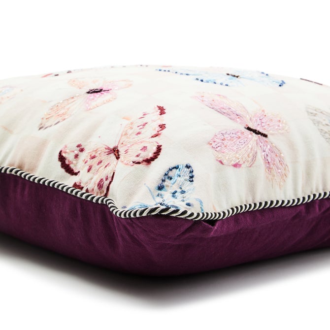 Eternity Butterfly Checked Throw Pillow