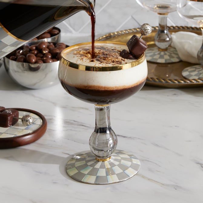 Sterling Check Coupe Glass